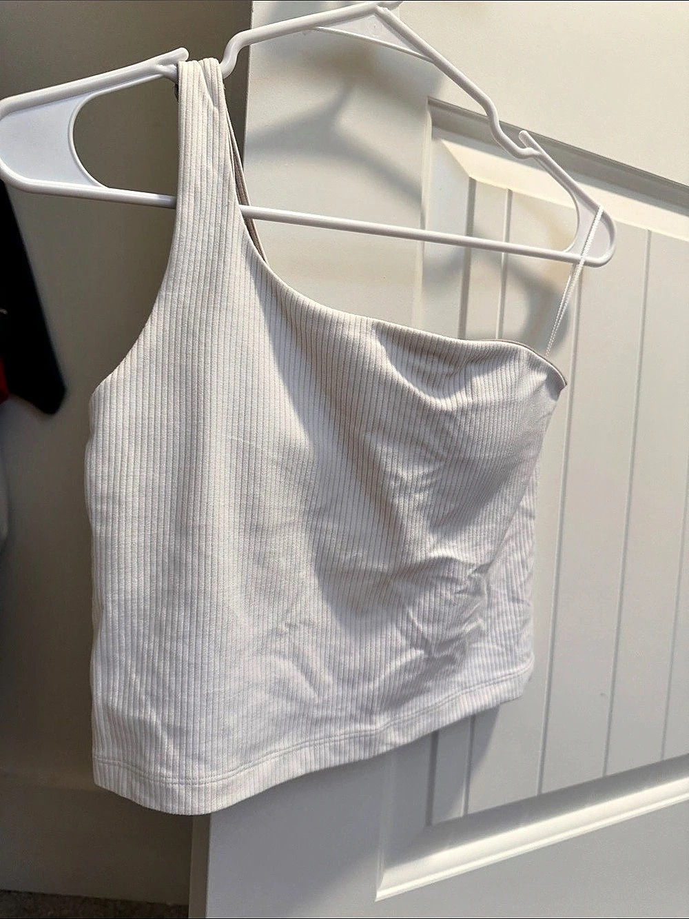 lululemon Ribbed Nulu Asymmetrical Yoga cropped Tank Top White